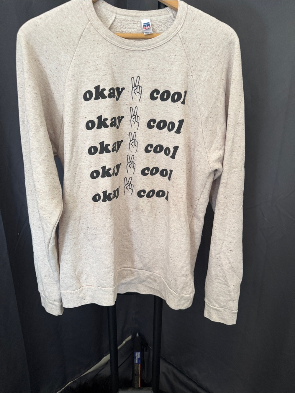 Unknown Brand Women's Beige 'Okay Cool' Graphic Sweatshirt